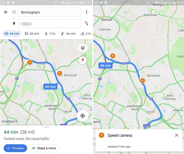 google mapy rychlostne pasce