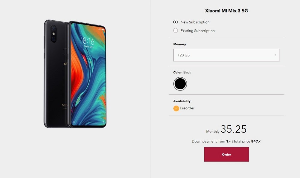 Xiaomi Mi Mix 3 5g v predaji