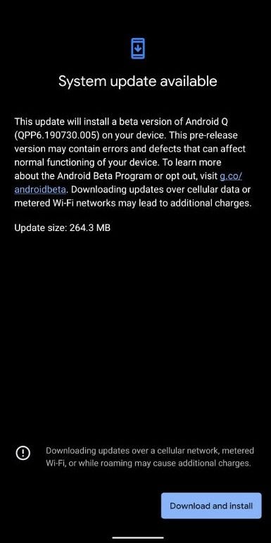 Android Q Beta 6