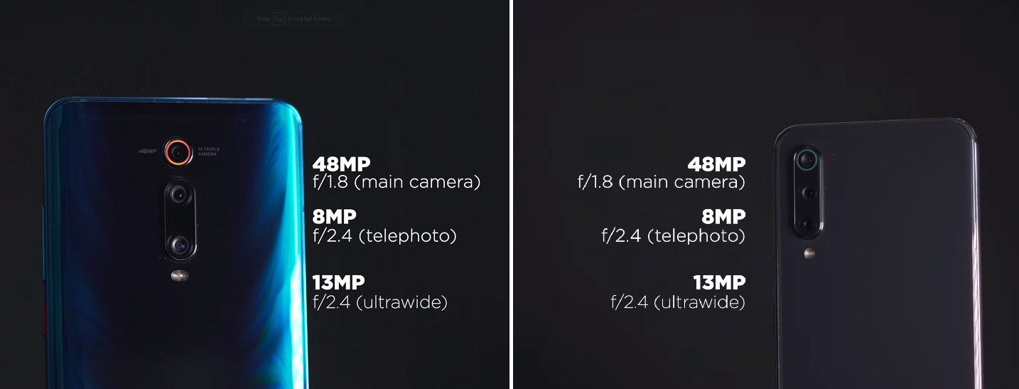 Xiaomi Mi 9SE vs Xiaomi Mi 9T kamera