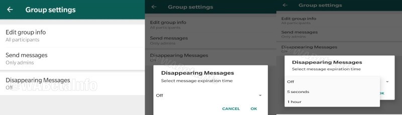 WhatsApp funkcia miznucich sprav