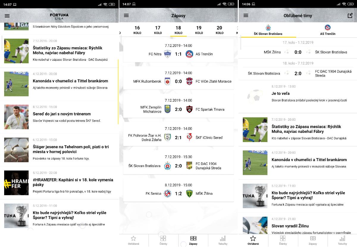 Android aplikacie_slovenka futbalova liga_fortuna