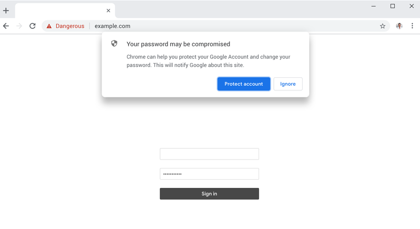 Google chrome - upozornenie na phishing utok