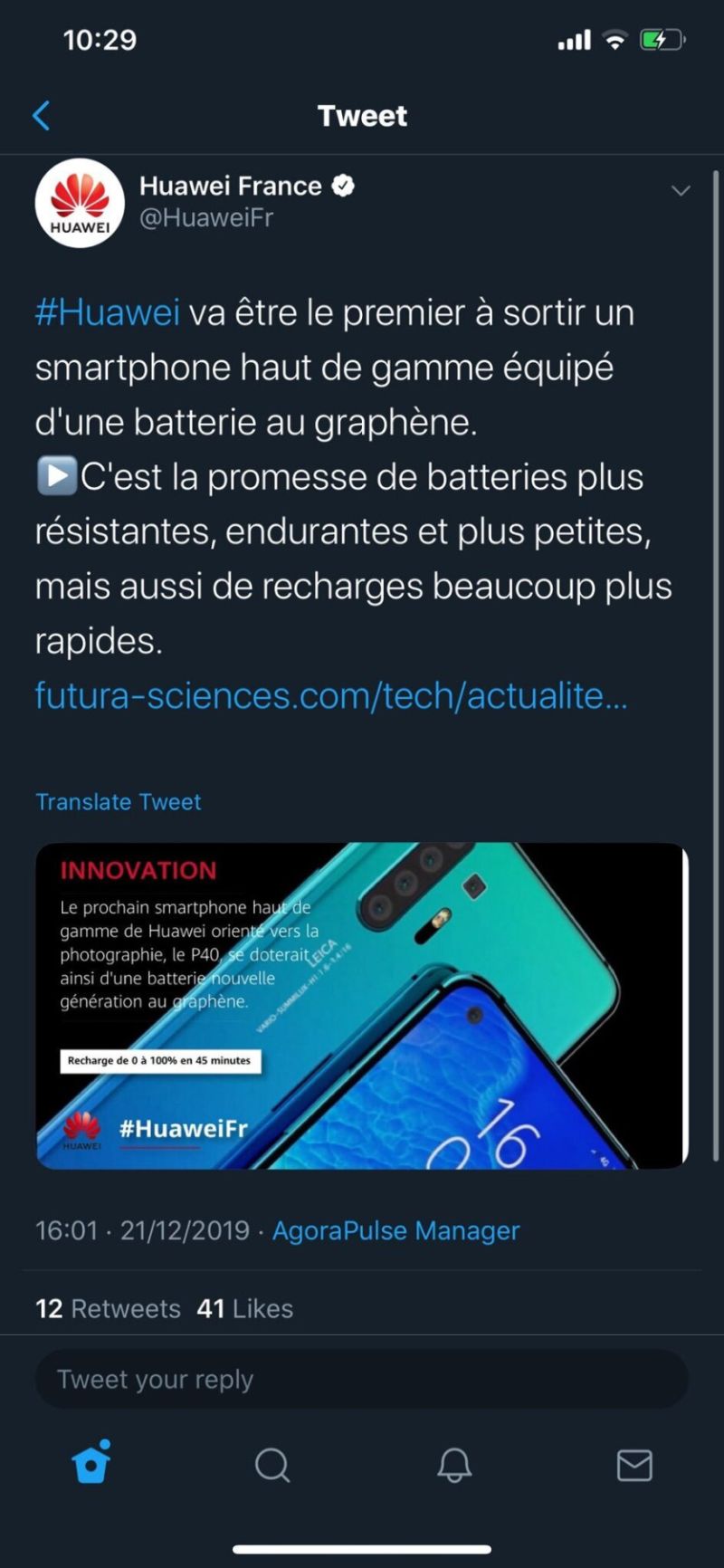 Huawei tweet o grafenovej baterii (1)