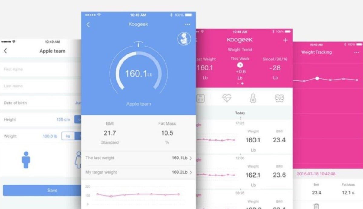 koogeek smart scale aplikacia