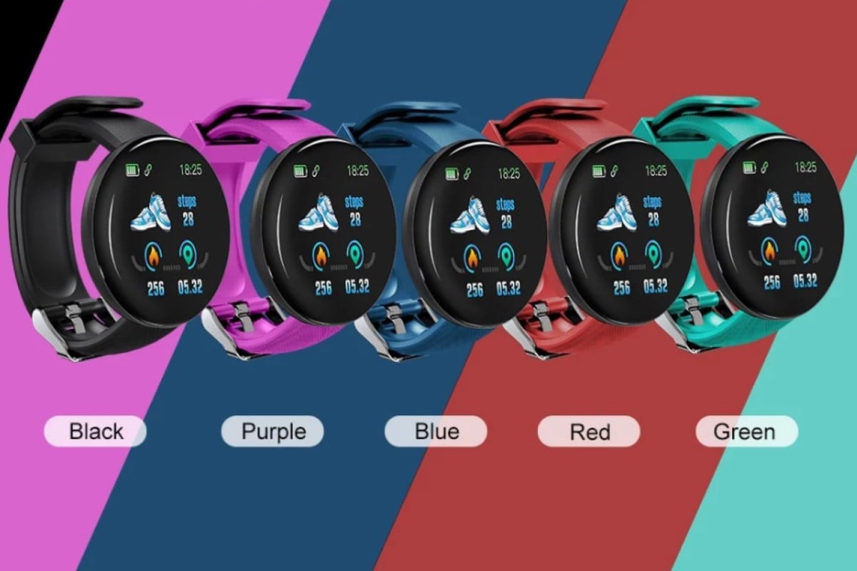 inteligentne hodinky d18 farby