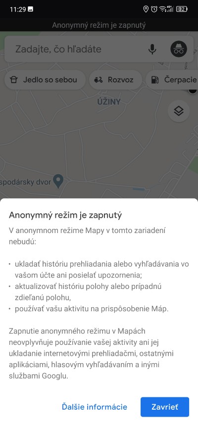Anonymny rezim_google mapy