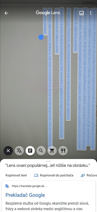 kopirovanie textu z papiera do digitalnej podoby_google lens_2