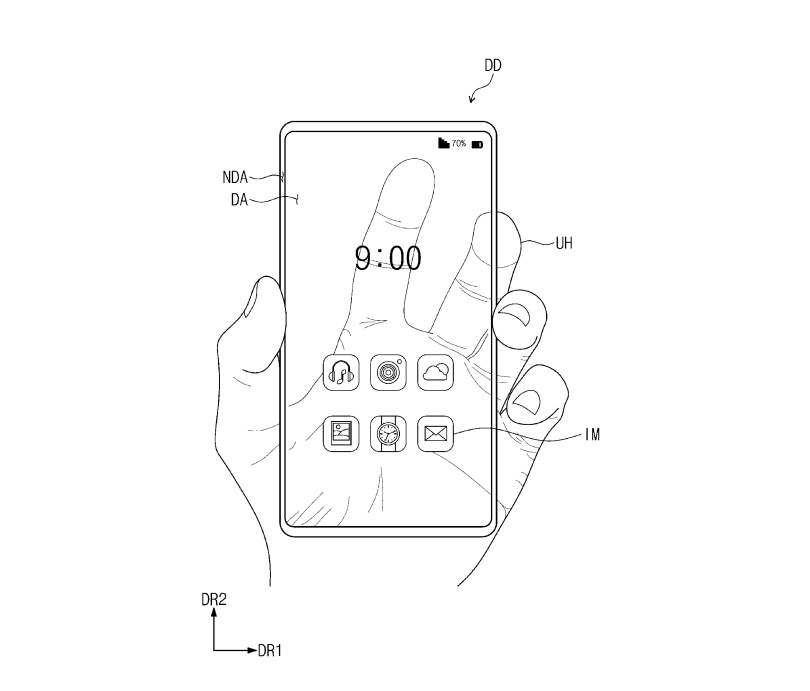 Samsung patent telefonu s priesvitnym displejom