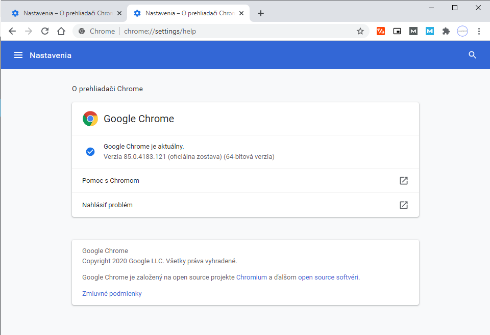 Google Chrome_kontrola aktualizacii