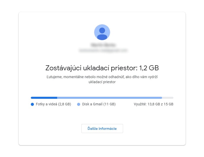 Google Drive dostupny volny priestor