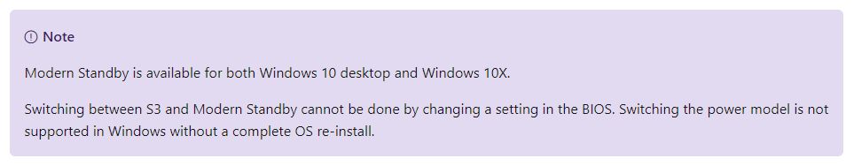 Windows 10 a 10X rezim stanby