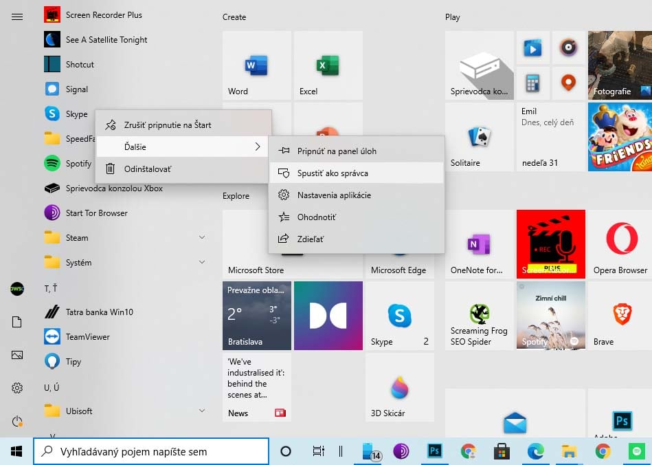 Windows 10_spustit ako spravca