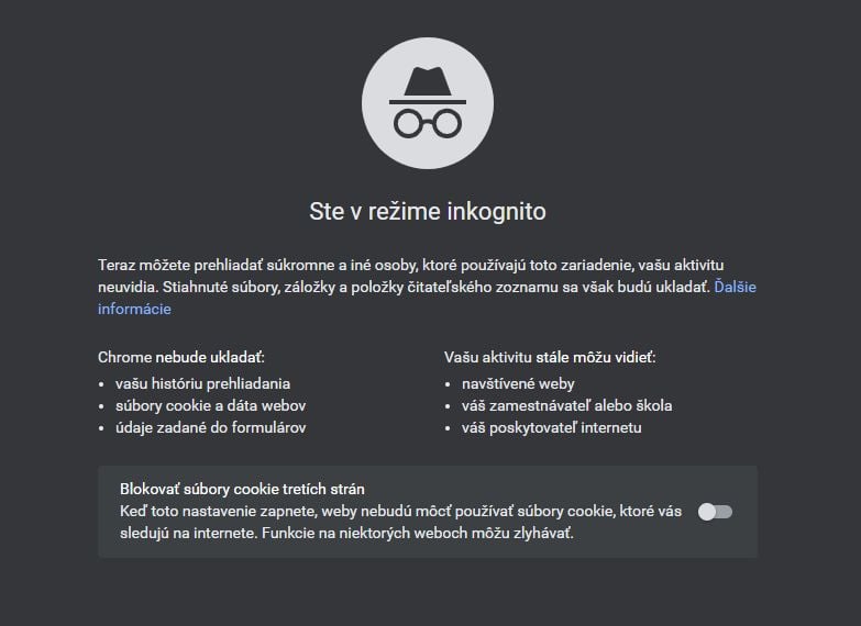 Google Chrome_inkognito rezim