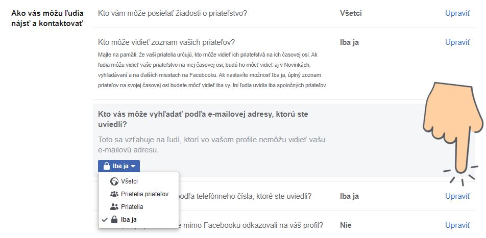 Vyhladanie profilu na facebooku pomocou cisla a emailu_ako vypnut