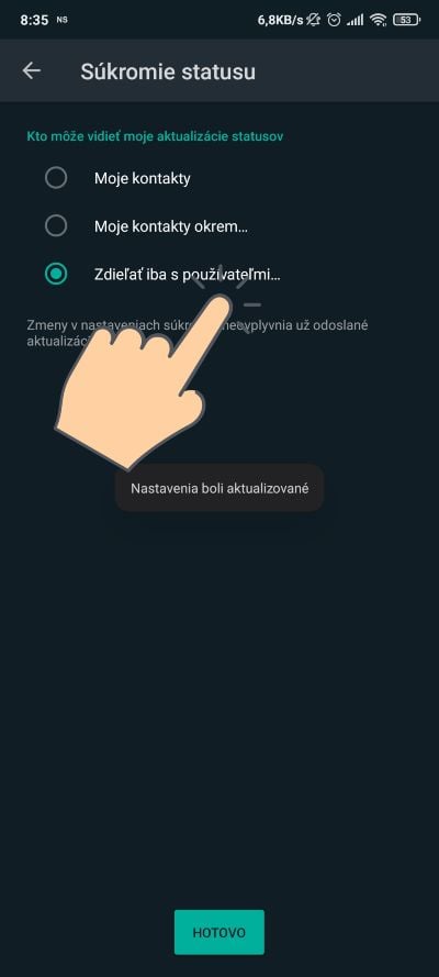WhatsApp_komu zobrazit statusy