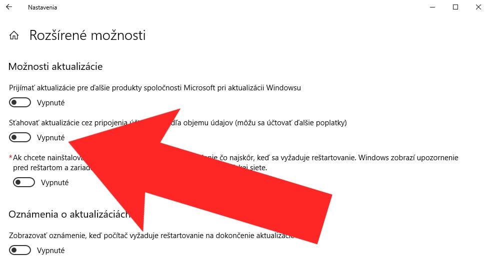 Windows 10 aktualizacie_kontrola stahovania pomocou platenych dat
