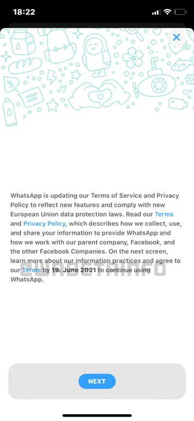 WhatsApp_odsunutie novych podmienok pre cast pouzivatelov