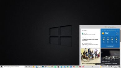 Windows 10 Panel so spravami a pocasim