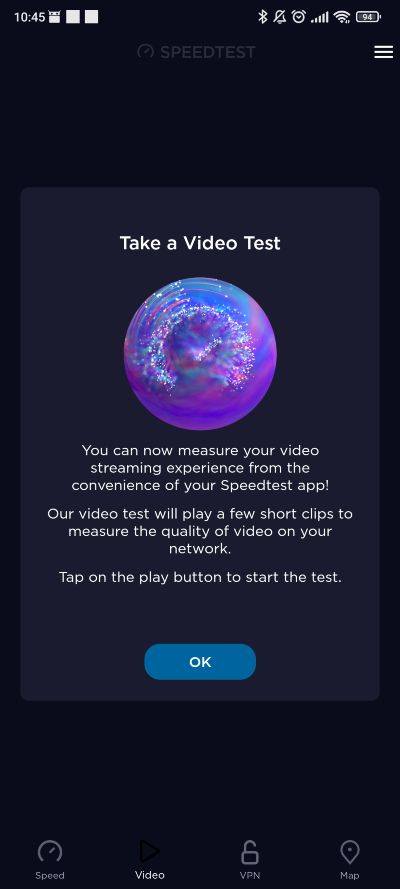 Speedtest_test kvality streamovania videa