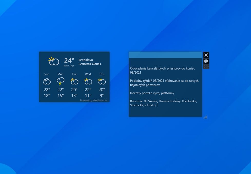 Windows 10 Widgety_ako pridat na plochu obrazovky