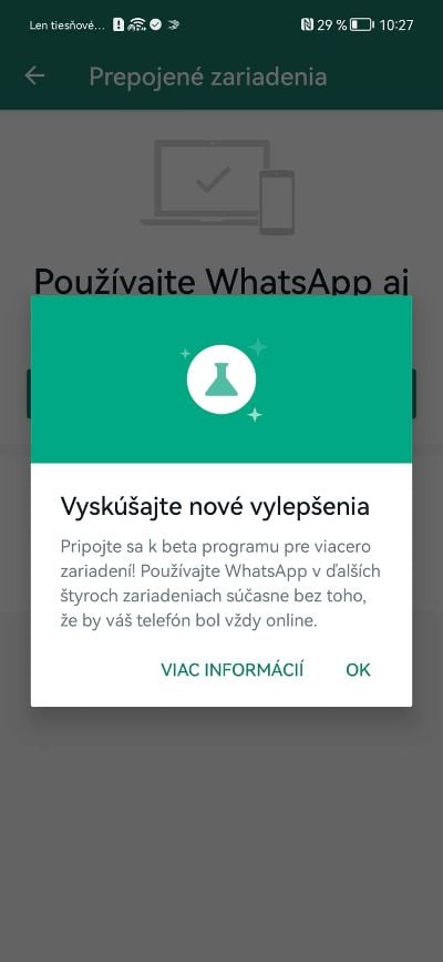 WhatsApp prepojenie zariadení_2