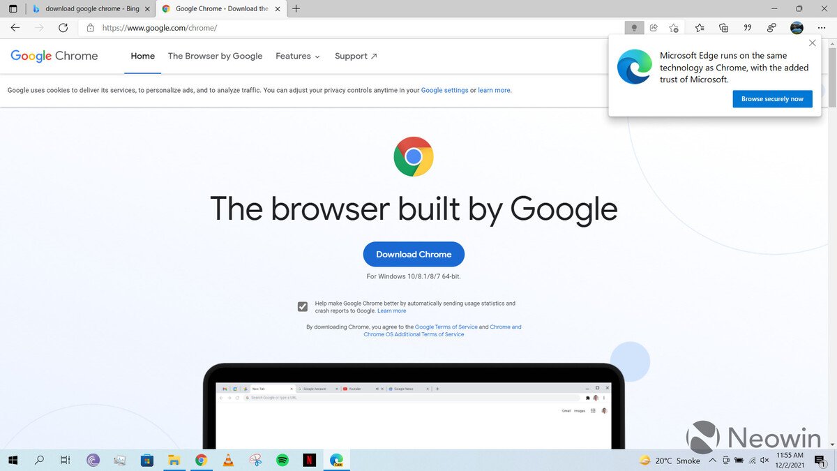 Microsoft vyzva aby ste nestahovali Chrome