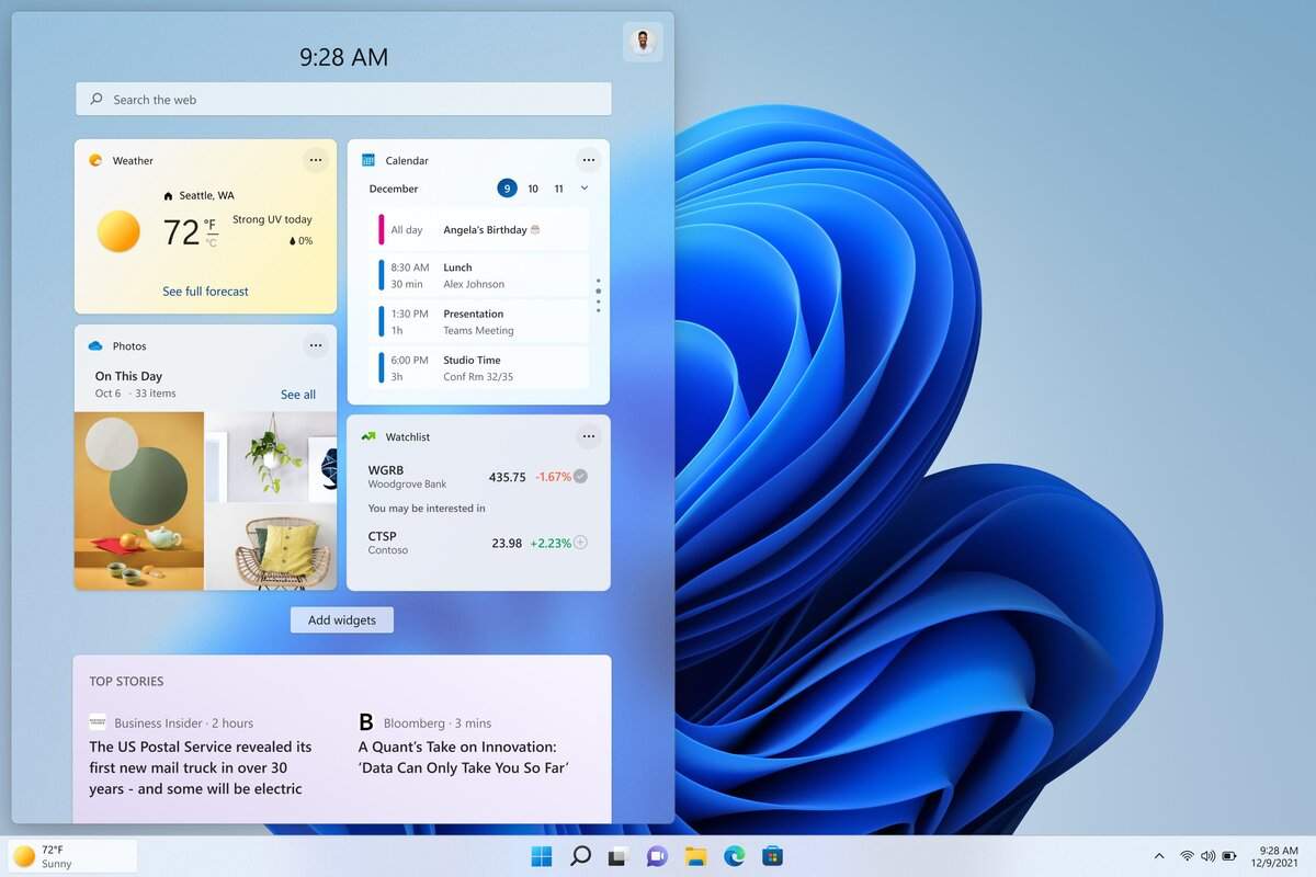 Windows 11_navrat widgetu s pocasim