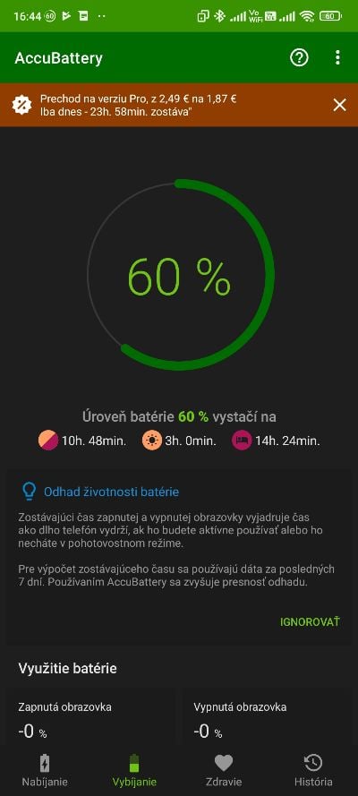 Zdravie baterie Android smartfonu_prve spustenie_1