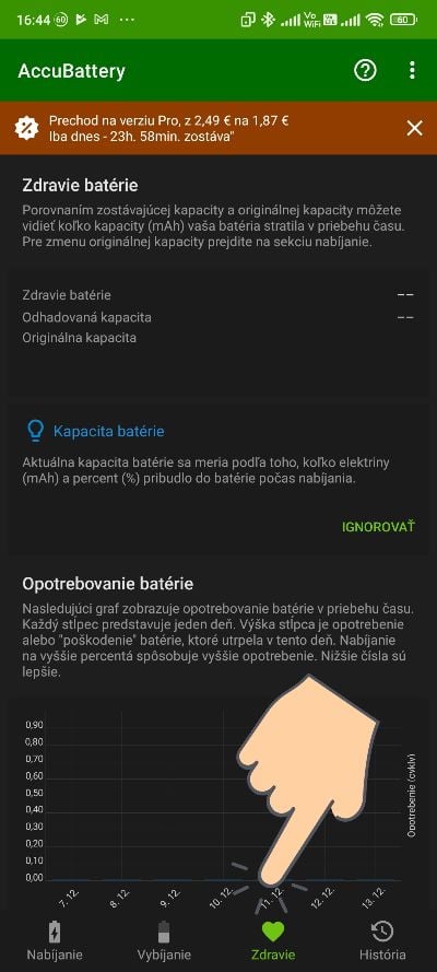 Zdravie baterie Android smartfonu_prve spustenie_2