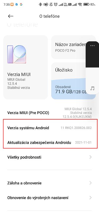 Android_o telefone verzia systemu a bezpecnostnej zaplaty